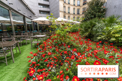 La terrasse cachée du Joy à l'Hôtel Fouquet's 2023 : le jardin de coquelicots -  A7C2754