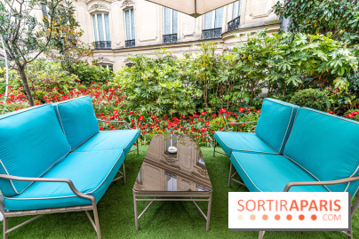 La terrasse cachée du Joy à l'Hôtel Fouquet's 2023 : le jardin de coquelicots -  A7C2745