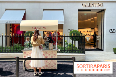Le stand de glaces gratuites Cédric Grolet pour la Maison Valentino pendant la Fashion Week Haute Couture