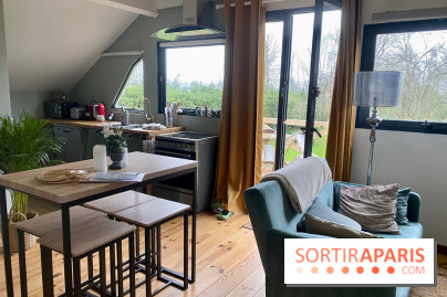 Le Domaine des Cabanes de l'Île - Cabane en bois Le nid Salon et Terrasse.HEIC