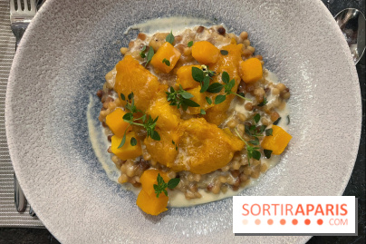 Ma Dame, le restaurant de l'hôtel Marignan Champs-Elysées - Risotto fregola sarda butternut