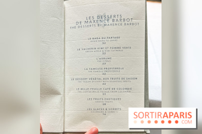 La Bauhinia par Quentin Testart au Shangri La Paris - menu - carte - dessert