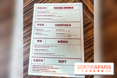 Suzie Wong restaurant  -carte - menu - boisson