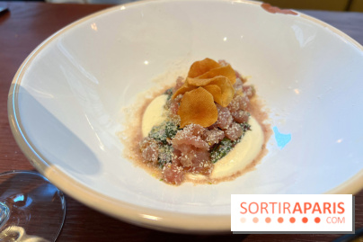 Kapara - Tartare de thon, olives, chips de topinambour