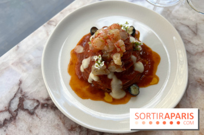 Adami - Spaghetti, myrtilles, gambero rosso