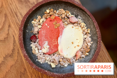 ChoCho - Dessert sorbet fraise, glace fior di latte