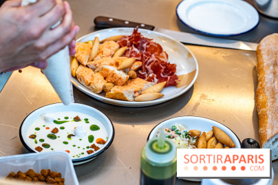 Tina restaurant - bar à Tapas Paris 6  -  Ajo blanco / fromage frais / noisettes