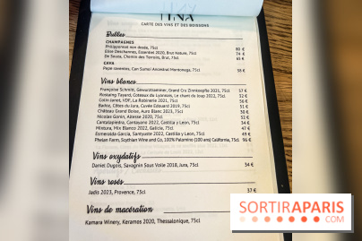 Tina restaurant - bar à Tapas Paris 6  - carte - menu