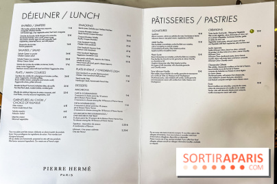 Le Café et la Pâtisserie Pierre Hermé à Versailles - Hôtel Les Lumières - carte - menu