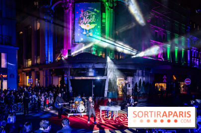 Inauguration des vitrines et décorations de Noël du BHV Marais 2024 avec Léna Mahfouf, Adriana Karembeu et Marc Lavoine
