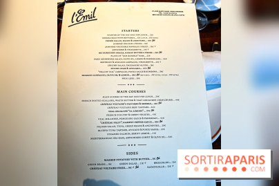 Brasserie Émil à Paris - carte - menu