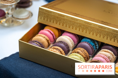 La bûche coffrets de Noël en trompe l'œil de Ladurée 2024 par Julien Alvarez et les créations de fête -  macarons
