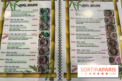 Pho Bom, le restaurant vietnamien, temple du pho et des nouilles Paris 13e -carte - menu - tarifs - prix