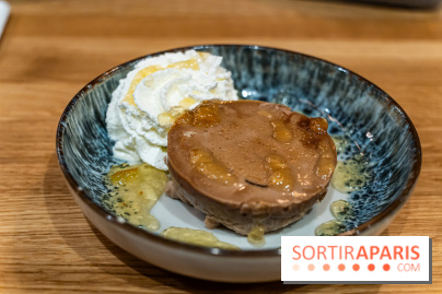Inalis, le restaurant bistronomique à Fontainebleau - Seine-et-Marne 77 - Photos -  Flan à la crème de marron, marmelade de clémentine au vinaigre de Calamansi