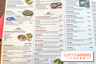 Pho Bida, le restaurant vietnamien  - carte-menu