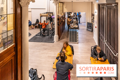 Climbing District Sèvres-Lecourbe, la salle d'escalade dans l'ancienne église Sainte-Rita dans le 15e -  A7C2055
