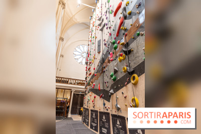 Climbing District Sèvres-Lecourbe, la salle d'escalade dans l'ancienne église Sainte-Rita dans le 15e