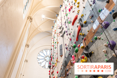 Climbing District Sèvres-Lecourbe, la salle d'escalade dans l'ancienne église Sainte-Rita dans le 15e