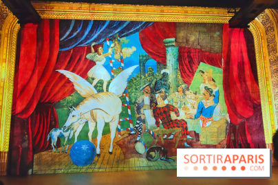 Picasso à l'Atelier des Lumières - Rideau de scène du ballet "Parade", 1917, © Succession Picasso 2024