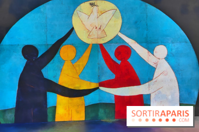 Picasso à l'Atelier des Lumières - La Guerre et la Paix «Les quatre parties du monde», 1957, © Succession Picasso 2024, © GrandPalaisRmn (musée national Picasso - Vallauris) / Patrick Gérin