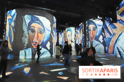 Picasso à l'Atelier des Lumières - Buste de femme ou de marin, 1907, © Succession Picasso 2024, © GrandPalaisRmn (musée national Picasso-Paris) / Adrien Didierjean