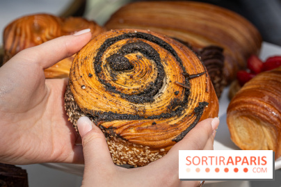 La boulangerie de Christophe Louie lance les nouvelle viennoiseries folles d'Anthony Nguyen - roulé sésame noir