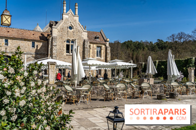 Les Chasses, le restaurant insolite avec une superbe terrasse à l'Abbaye des vaux de Cernay dans les Yvelines