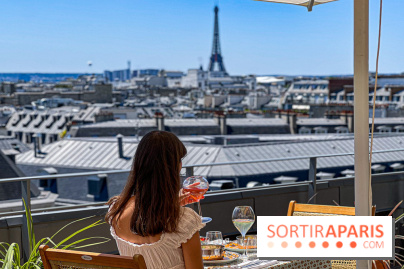 La terrasse estivale du Printemps Haussmann 2025 avec vue sur Paris et la Tour Eiffel  - image00024