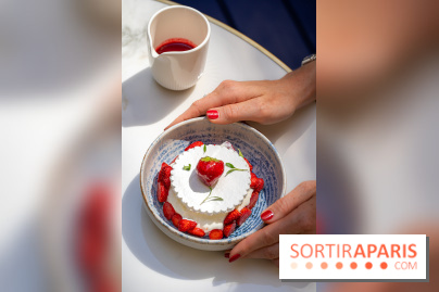 Maison Delano restaurant et terrasse cachée Paris 8e - dessert de fraises