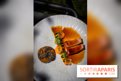 Restaurant Papylles à Bois-le-Roi - les photos - Veau du Cantal de Didier Puech En trois services, légumes de la ferme des Gogottes