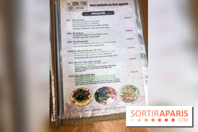 Dong Tam restaurant vietnamien Paris 13e -  carte - menu