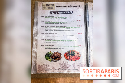 Dong Tam restaurant vietnamien Paris 13e -  carte - menu