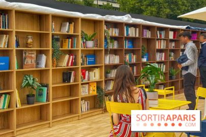 Bibliothèque et boite à livres géante à ciel ouvert