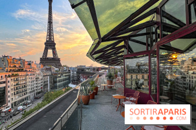 Bar Les Ombres : cocktails & tapas sur le rooftop du Musée du Quai Branly avec vue sur la tour Eiffel