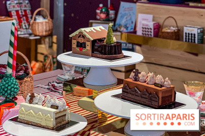 Bûches de Noël 2025 de La Grande Epicerie de Paris : trois gâteaux dans l'esprit des marchés de Noël