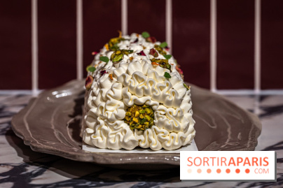 Bûche de Noël Paris-Brest pistache et tropicale de Nour Kandler - Lalla Coffee - A7C02381