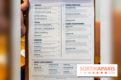 Ukiyo Ramen à Paris - menu - carte