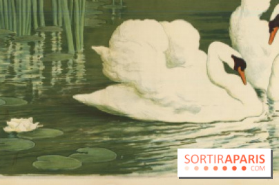 Les Cygnes, Alfredo Müller, 1903 Frise - 52,5 x 148 cm