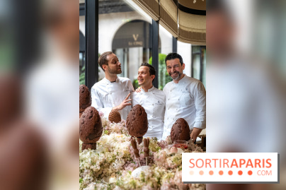 L'Oeuf de Pâques floral du George V Paris 2026 par Michael Bartocetti - les photos  - chefs - Michael Bartocetti, William Renaud, Guillaume Cabrol