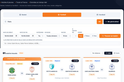 Autour du Terrain - Autour du terrain — Trouvez un match de sport amateur près de chez vous 04 20 2026 09 14 AM