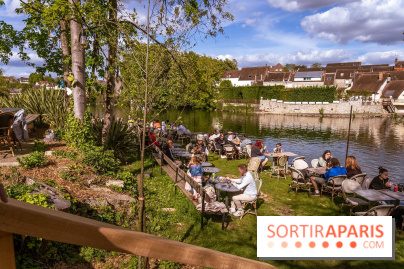 La terrasse du Moulin de Nemours, la guinguette estivale en bord de Loing 77 - A7C04889