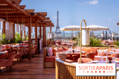 La terrasse en rooftop du Kinugawa à l'hôtel Sax Paris 7e