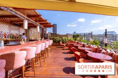 La terrasse en rooftop du Kinugawa à l'hôtel Sax Paris 7e