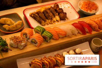 Sushi Mina : plateau de sushis, makis et brochettes