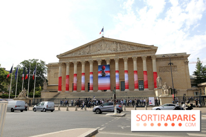 Seth habille la colonnade de l’Assemblée nationale - nos photos