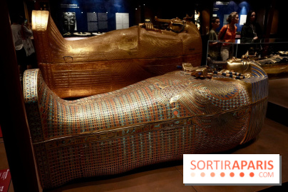 Le sarcophage doré de l’exposition Toutânkhamon - Toutankhamon : son tombeau et ses trésors
