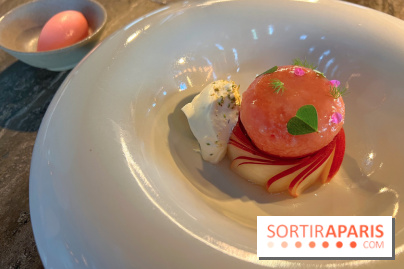Eskal - Dessert pêche sorbet piment