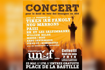 Concert pour le droit de vote des étrangers en 2014