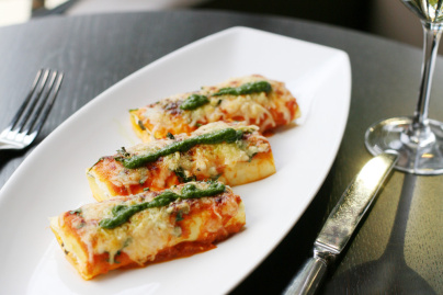 Cannelloni au brocciu, blettes et menthe fraîche