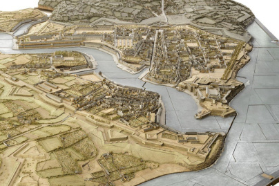 Brest- Vue de la ville depuis le sud-ouest  (C) RMN - © René-Gabriel Ojéda Plan-relief de la ville de Brest